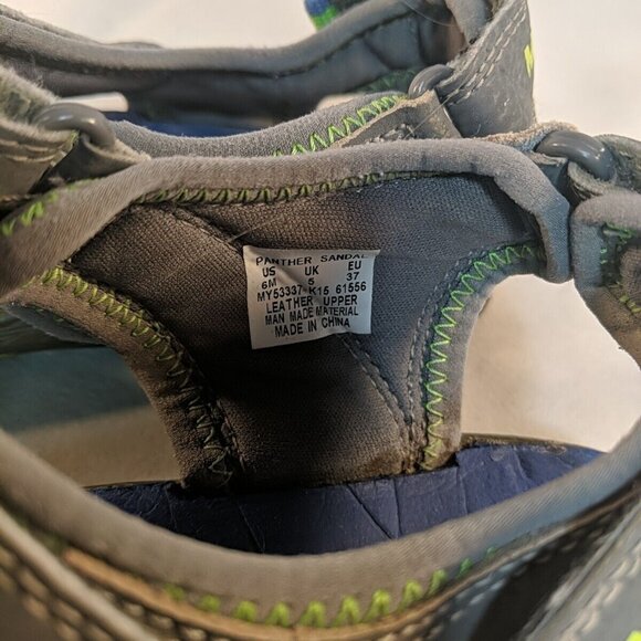 Merrell Panther Sandals Grey Blue Green 6M 8W Leather Hook Loop MY53337 Sport - Picture 2 of 12